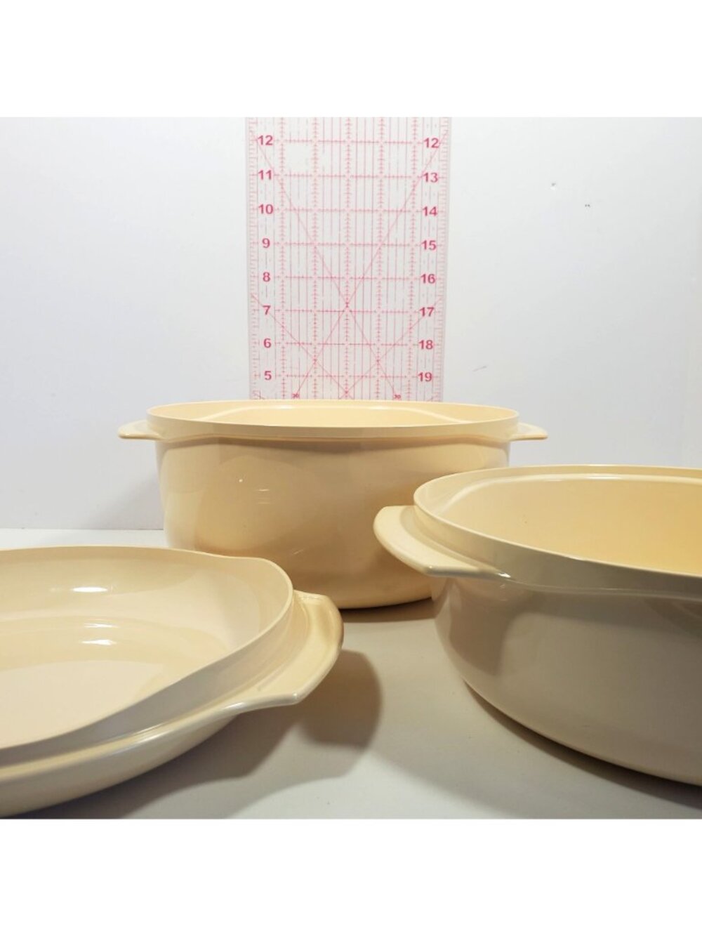Tupperware Stack Cooker Almond Beige 3, 1 3/4, 1 Quart Lot Barely Used w Manual - Picture 7 of 13